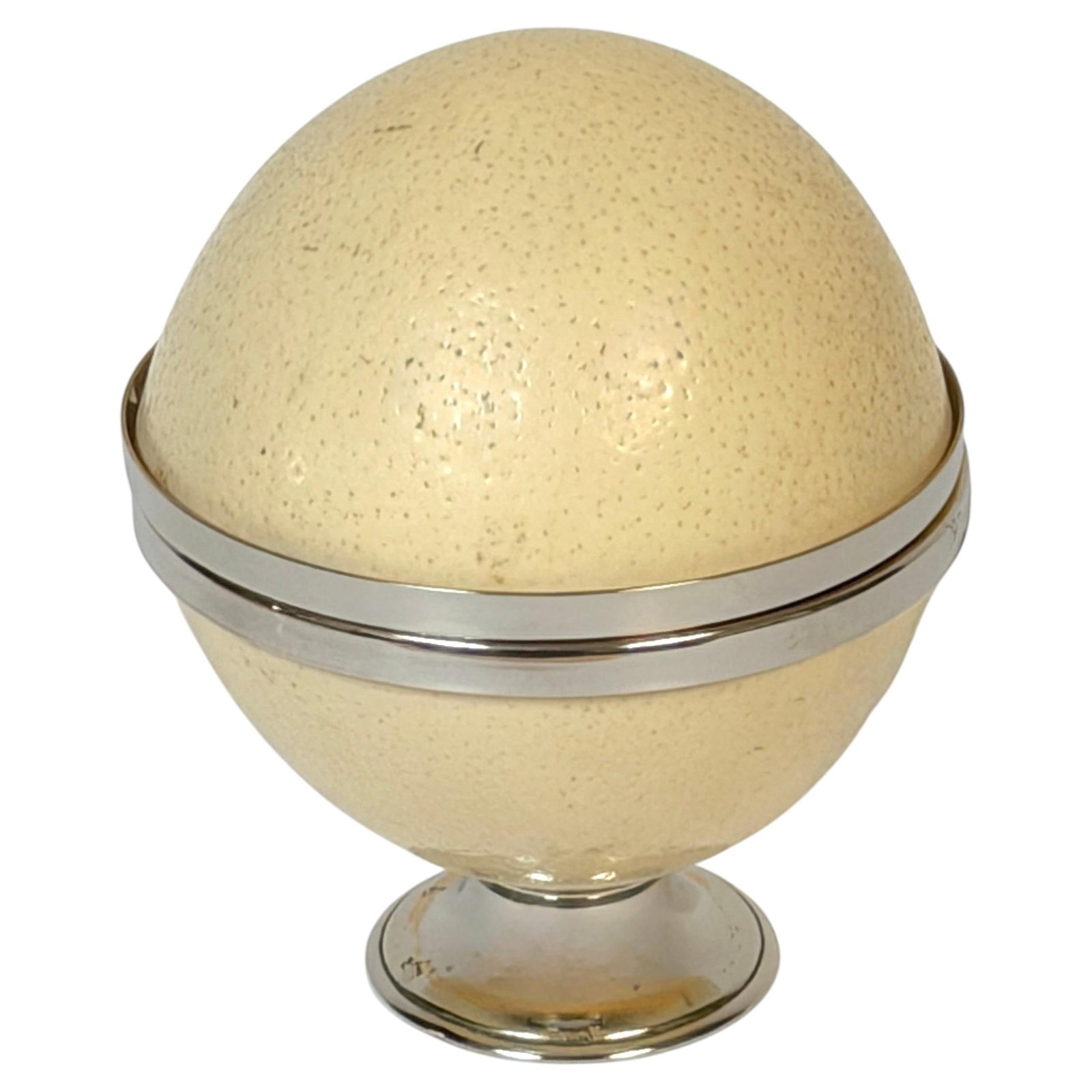 Attributed Anthony Redmile London ostrich egg table box silver gilt mounted (1 of 13)