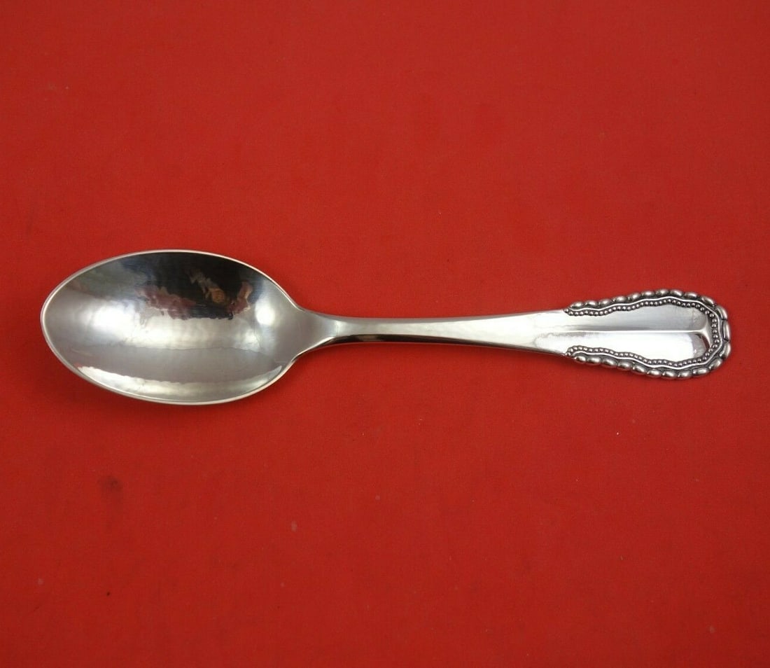 Georg Jensen Viking Sterling Silver Dessert Spoon 6 3/4 inches (1 of 3)