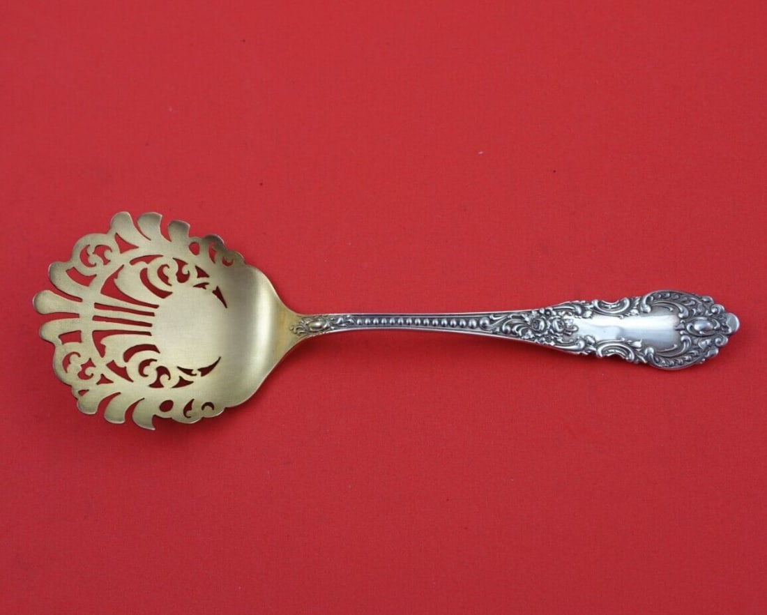 Knowles Mauser Apollo Sterling Silver Cucumber Server Gold Wash 7 1/4" (1 of 3)