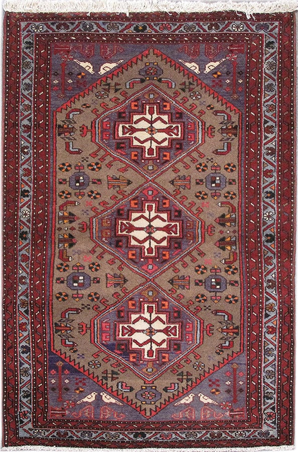 Olive Persian Tribal Hamadan Wool Rug 3.3 x 5 Hand Knotted Geometric Design: Olive Persian Tribal Hamadan Wool Rug 3.3 x 5 Hand Knotted Geometric Design Free continental US Shipping This 3.3 x 5 Olive Persian Tribal Hamadan Wool Rug is hand-knotted by skilled artisans in the H