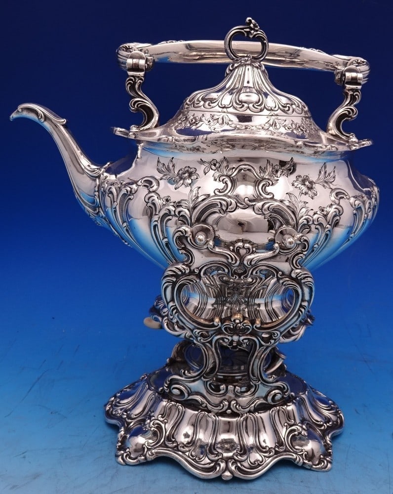 Gorham Chantilly Grand Sterling Silver Kettle with Stand 63.3 Troy Ounces (1 of 18)