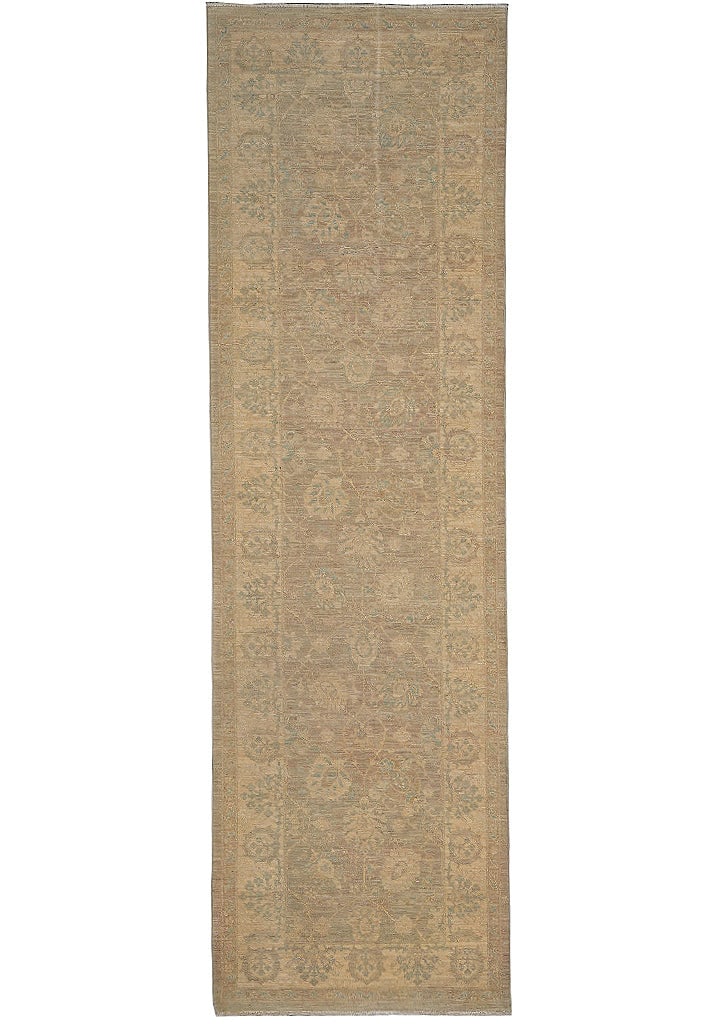 Oushak Wool Runner Rug 2.11 x 9.8 Pale Pastels Hand Knotted: Oushak Wool Runner Rug 2.11 x 9.8 Pale Pastels Hand Knotted Free continental US Shipping This Oushak runner is hand-knotted from natural wool and features pale pastel tones with neutral brown, beige, 