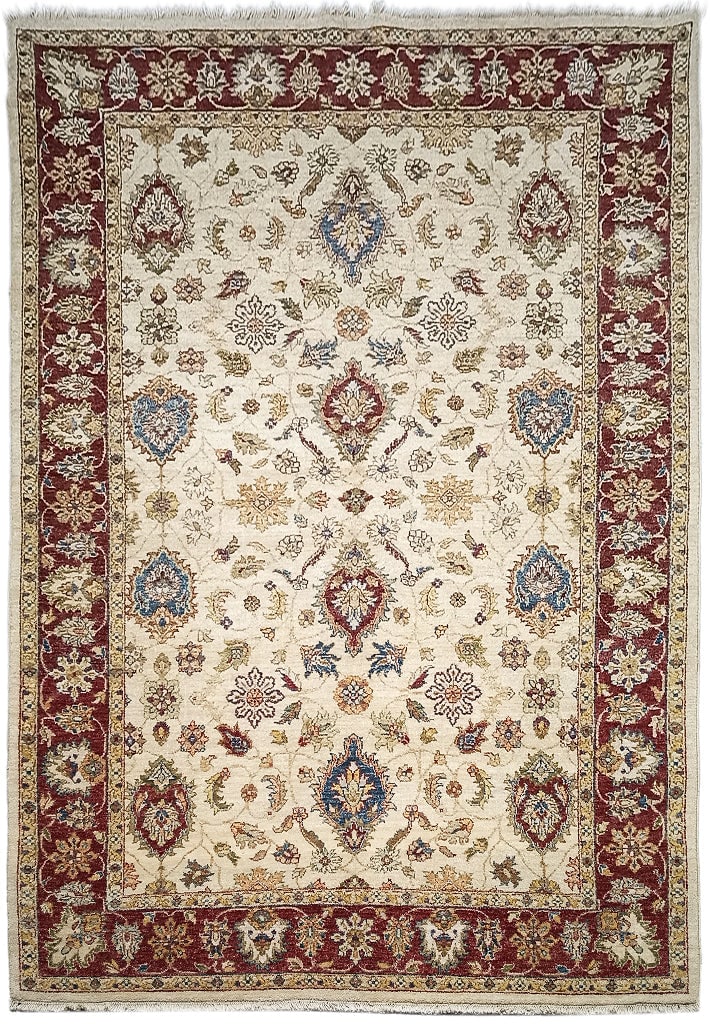5'3" x 7'11" Quality Jaipur Hand-Knotted Wool Rug Warm Colors: 5'3" x 7'11" Quality Jaipur Hand-Knotted Wool Rug Warm Colors Free continental US Shipping Transform your living space with the exquisite 5.3 x 7.11 Quality Jaipur Rug. Hand-knotted by skilled artisan