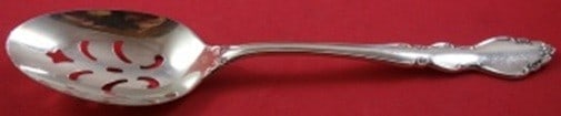 Sterling Silver Pierced Serving Spoon Dover Pattern by Oneida 8.25 Inch (1 of 2)