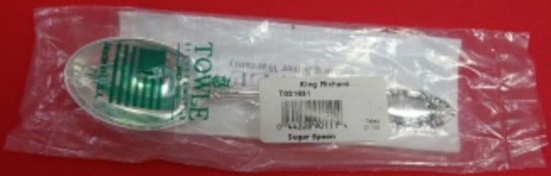 Sterling Silver Sugar Spoon King Richard Pattern by Towle 6 Inch Factory Sealed (1 of 2)