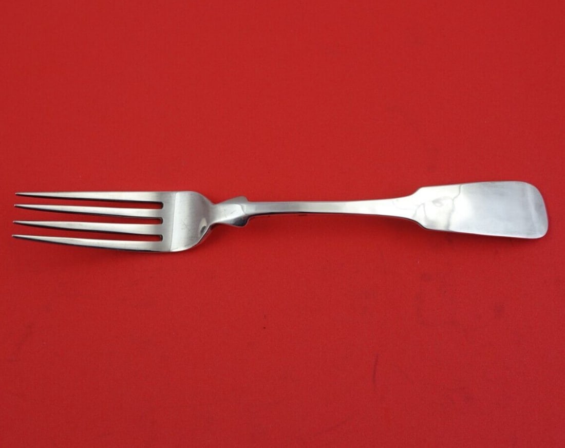 Old Newbury Crafters Fiddleback Sterling Silver Dinner Fork 7.75" (1 of 3)