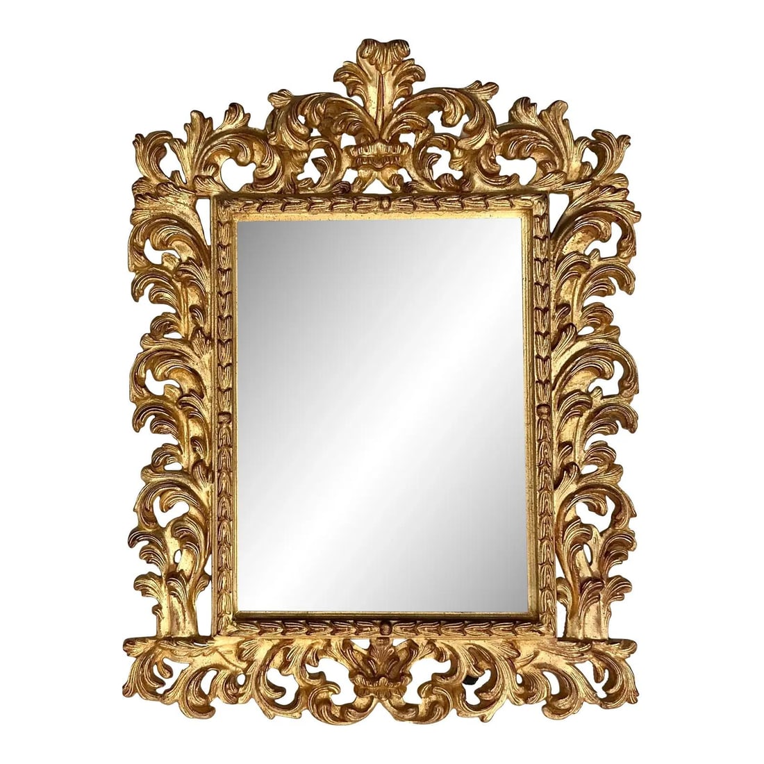Rococo Style Gold Giltwood Wall Mirror With Ornate Carved Frame (1 of 8)