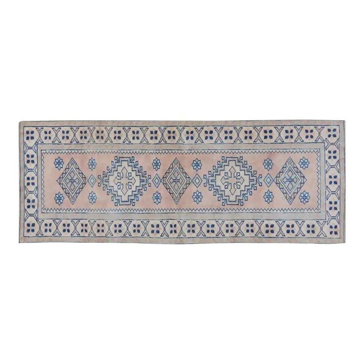 Hand-Knotted Wool Anatolian Turkish Runner Rug 2'9'' x 7'5'' Verdigris: Hand-Knotted Wool Anatolian Turkish Runner Rug 2'9'' x 7'5'' Verdigris This vintage Turkish Anatolian wool rug is hand-knotted using traditional techniques, showcasing enduring craftsmanship with an u