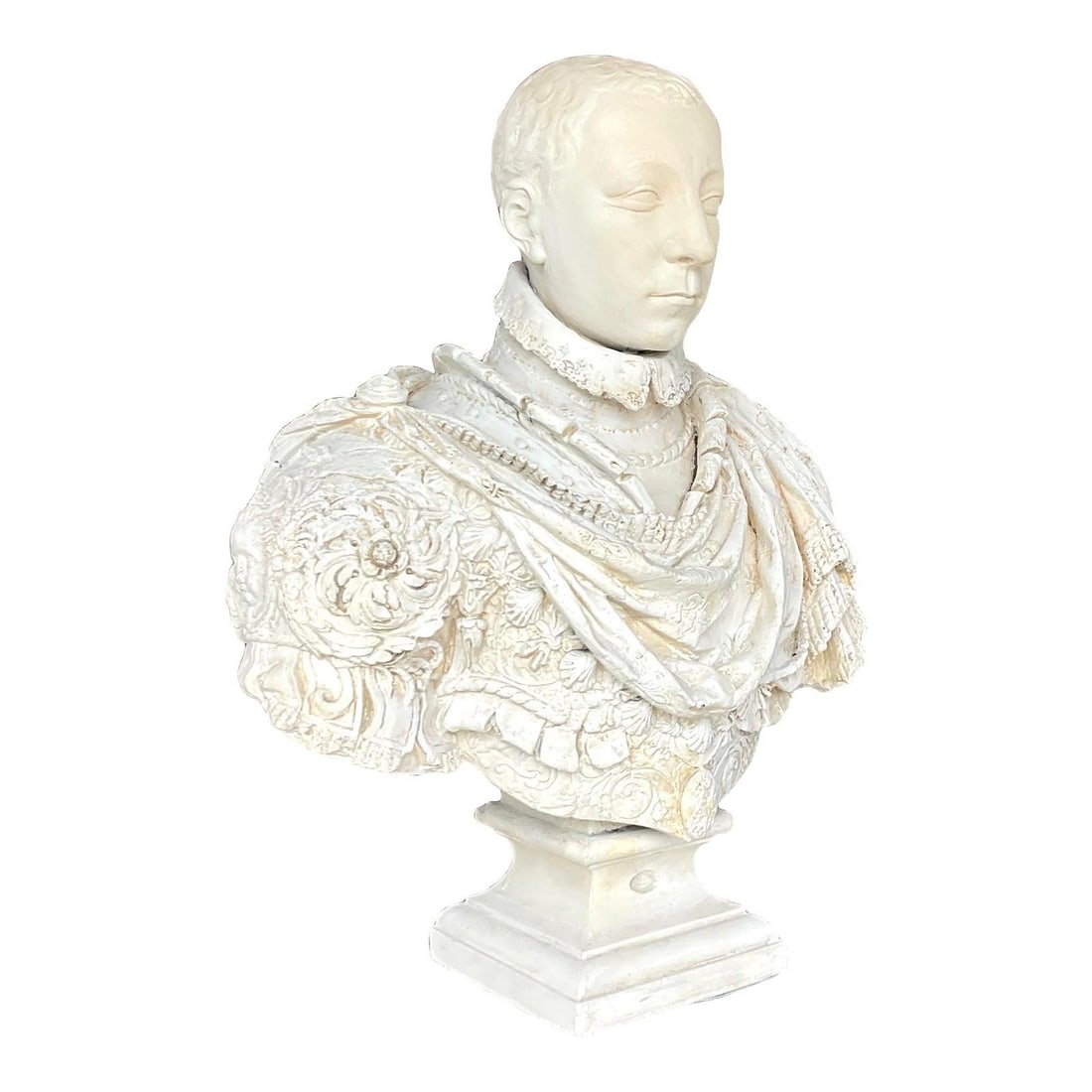 Vintage Boho Ivory Plaster Bust of Moorish Man 12 x 24 x 28.5 (1 of 8)