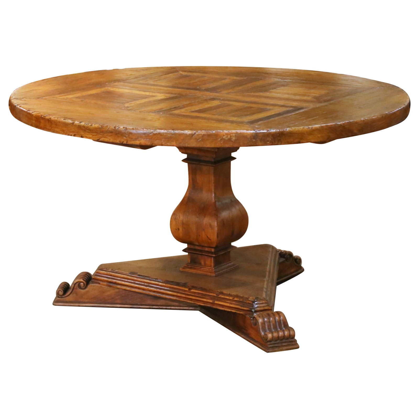 French Louis XIII Walnut Oak Chestnut Pedestal Table (1 of 8)