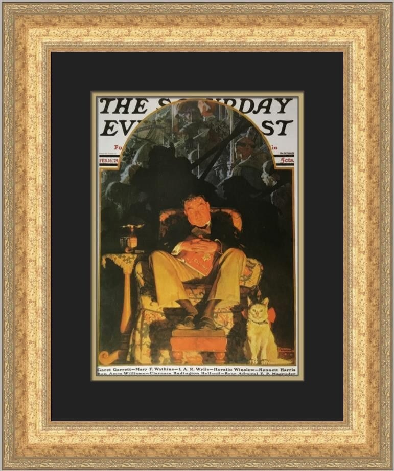 Norman Rockwell Dreams of Chivalry Custom Framed Art Print 20 x 18 (1 of 2)