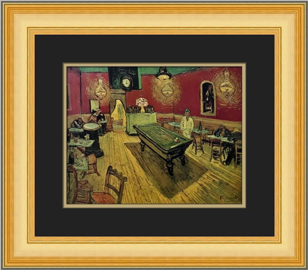 Vincent Van Gogh The Night Cafe Custom Framed Art Print 16 x 19 (1 of 2)
