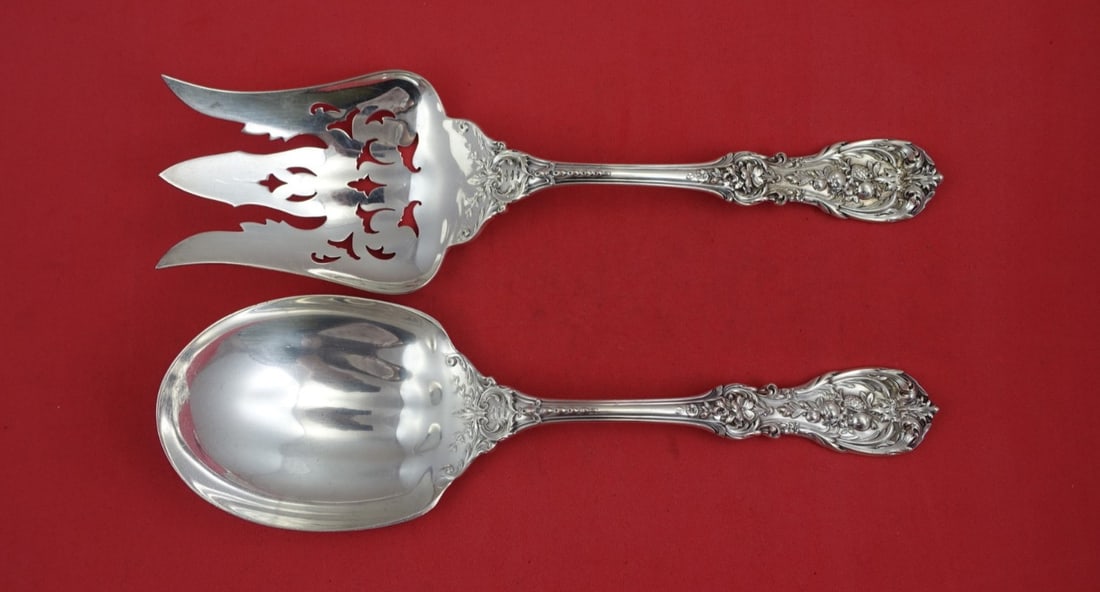 Reed and Barton Francis I Old Sterling Silver Salad Serving Set 9.5 inches: Reed and Barton Francis I Old Sterling Silver Salad Serving Set 9.5 inches Discover the elegance of the Francis I old salad serving set by Reed and Barton, crafted from high-quality sterling silver. T