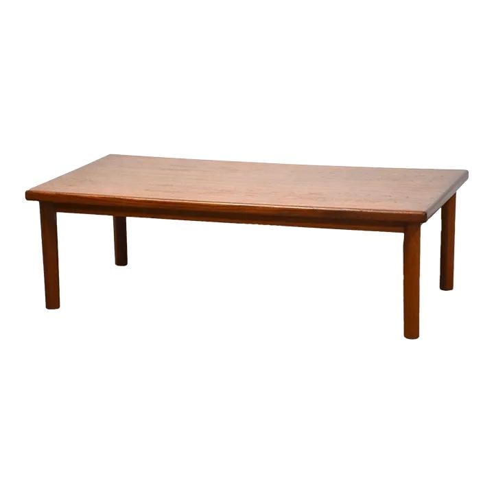 Mid Century Danish Modern Teak Coffee Table 52 Inch Refurbished (1 of 6)