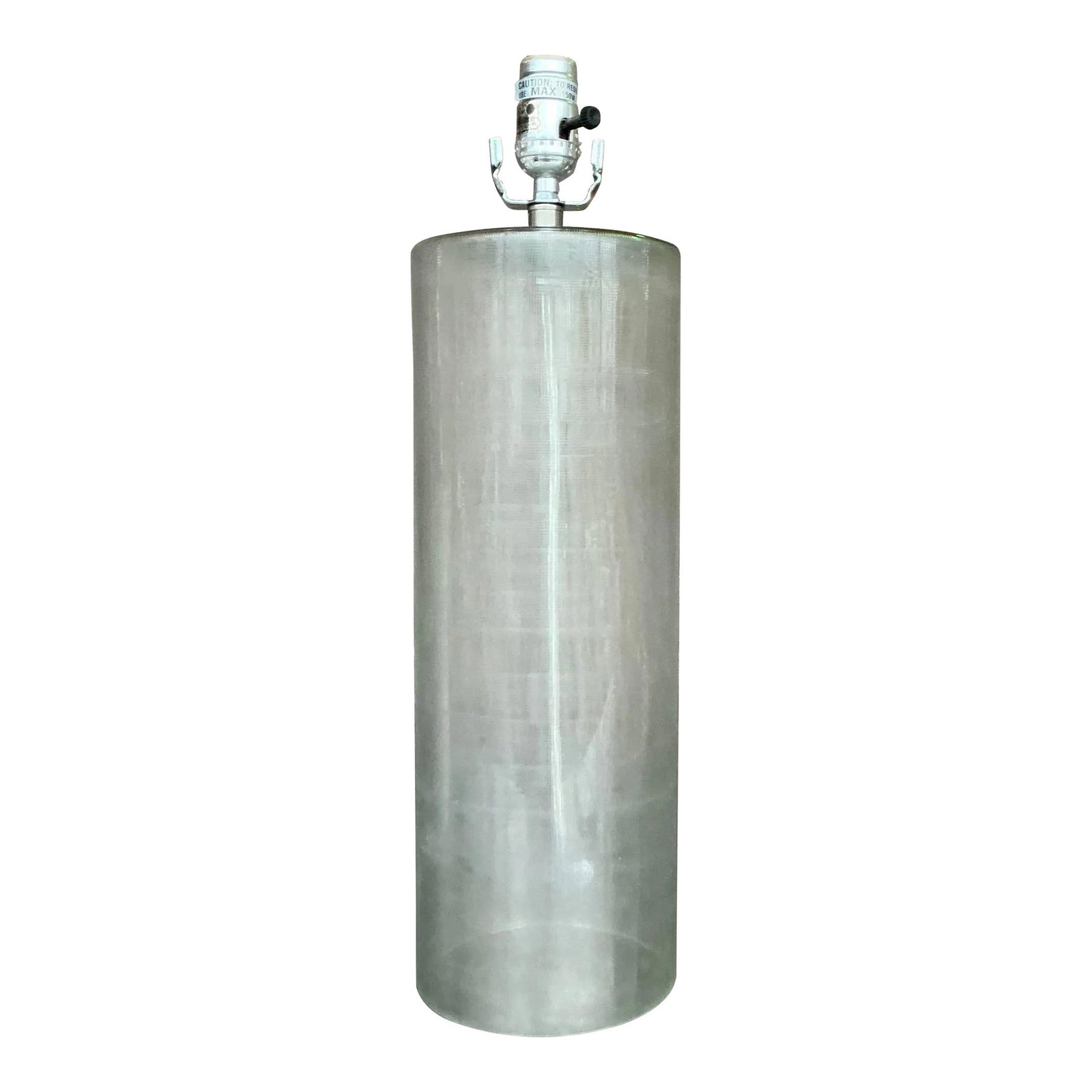 Vintage Contemporary Frosted Glass Lamp Gray Metal Design (1 of 6)