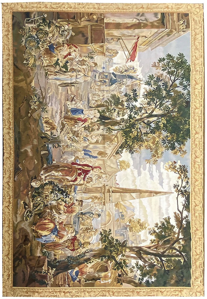 17th Century French Handmade Tapestry 8' x 11' Vintage Design (1 of 12)