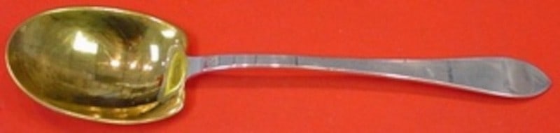 Tiffany & Co. Faneuil Pattern Sterling Salad Server Spoon Gold Washed 10 Inch: Tiffany & Co. Faneuil Pattern Sterling Salad Server Spoon Gold Washed 10 Inch This is a Faneuil pattern salad serving spoon by Tiffany & Co., crafted from sterling silver with a gold washed finish. Me