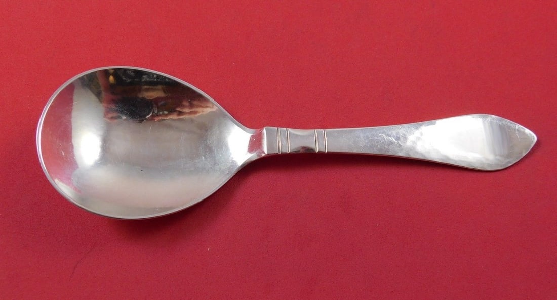 Georg Jensen Continental Sterling Silver Cream Soup Spoon 6 Inch Ovoid (1 of 1)
