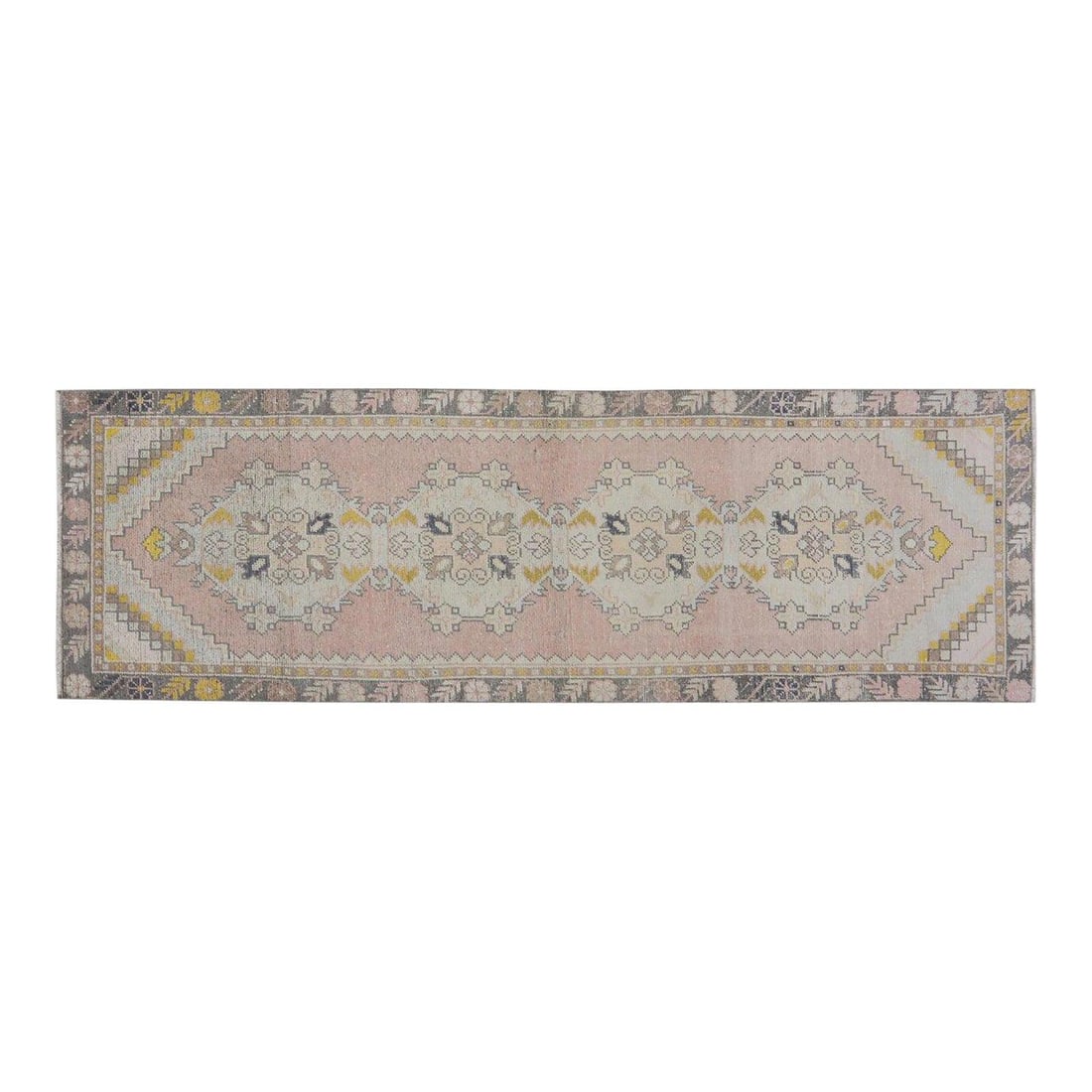 Hand-Knotted Wool Anatolian Rug Coffee Color 3'x9'3": Hand-Knotted Wool Anatolian Rug Coffee Color 3'x9'3" This vintage Turkish Anatolian rug is hand-knotted from wool using traditional techniques, offering a blend of timeless craftsmanship and modern de