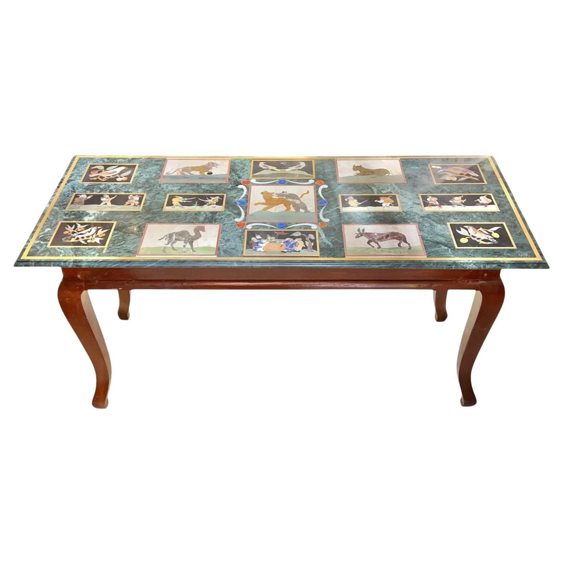 Marble Inlaid Coffee Table with Italian Pietra Dura Plaques (1 of 13)