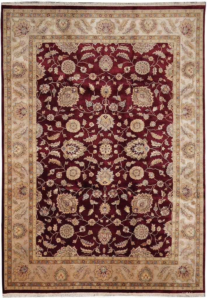 Chobi Peshawar Hand-Knotted Wool Rug 100 x 137 in Zigler Pattern Pakistan: Chobi Peshawar Hand-Knotted Wool Rug 100 x 137 in Zigler Pattern Pakistan Free continental US Shipping This hand-knotted Chobi Peshawar area rug from Pakistan measures 8.4 x 11.5 feet and features a b
