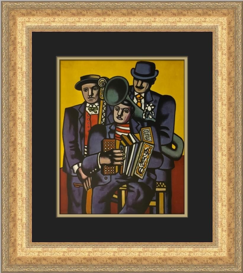 Framed Offset Lithograph Print Fernand Leger The Three Musicians 20 x 18 Inch (1 of 2)