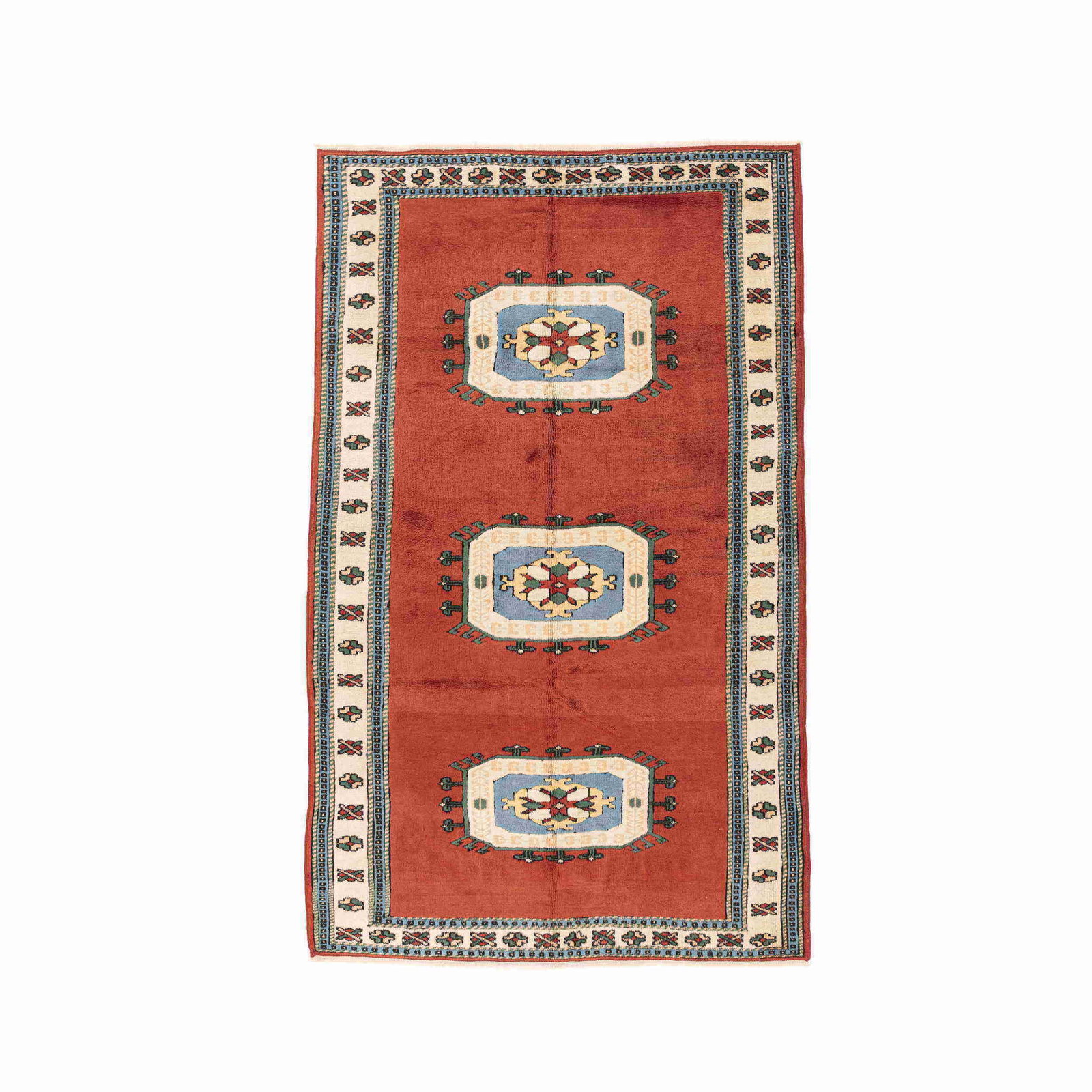 Authentic Handmade Kars Wool Carpet 67.7 x 112.6 Inches (1 of 8)