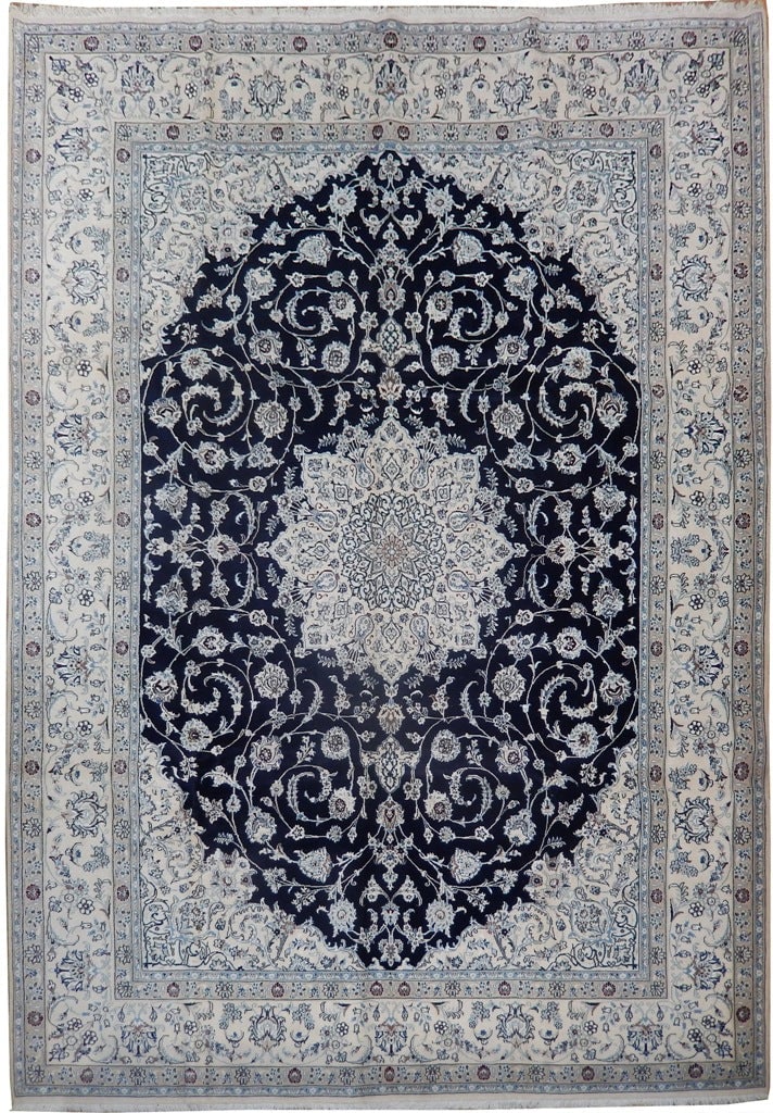 8.3 x 11.8 Authentic Persian Nain Rug Wool Silk Hand Knotted Iran: 8.3 x 11.8 Authentic Persian Nain Rug Wool Silk Hand Knotted Iran Free continental US Shipping This authentic Persian Nain rug features a luxurious blend of wool and silk, hand-knotted by skilled arti