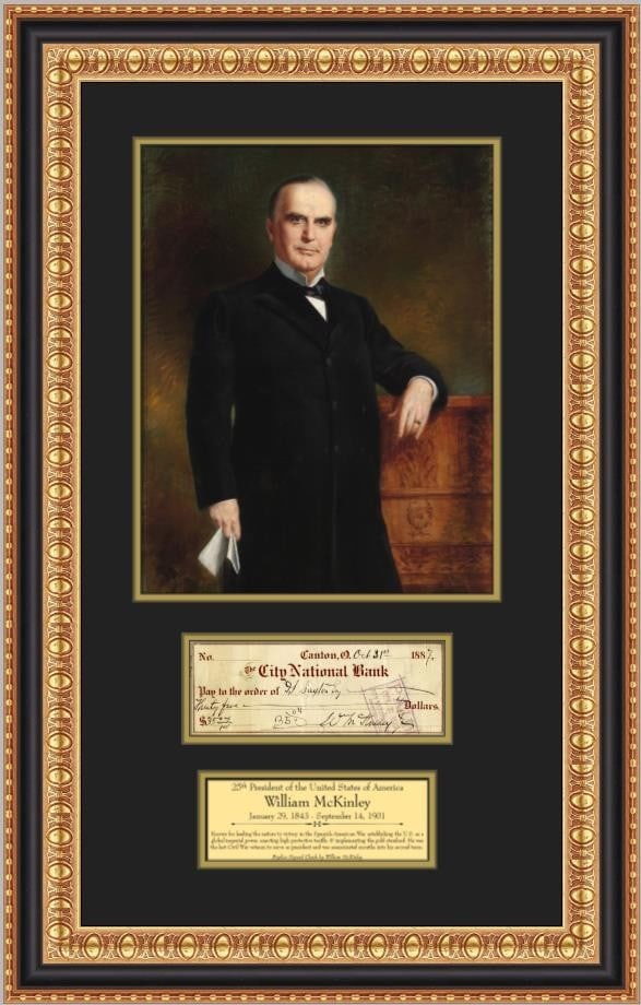 Framed William McKinley Check Facsimile and Portrait Presidential Display (1 of 4)