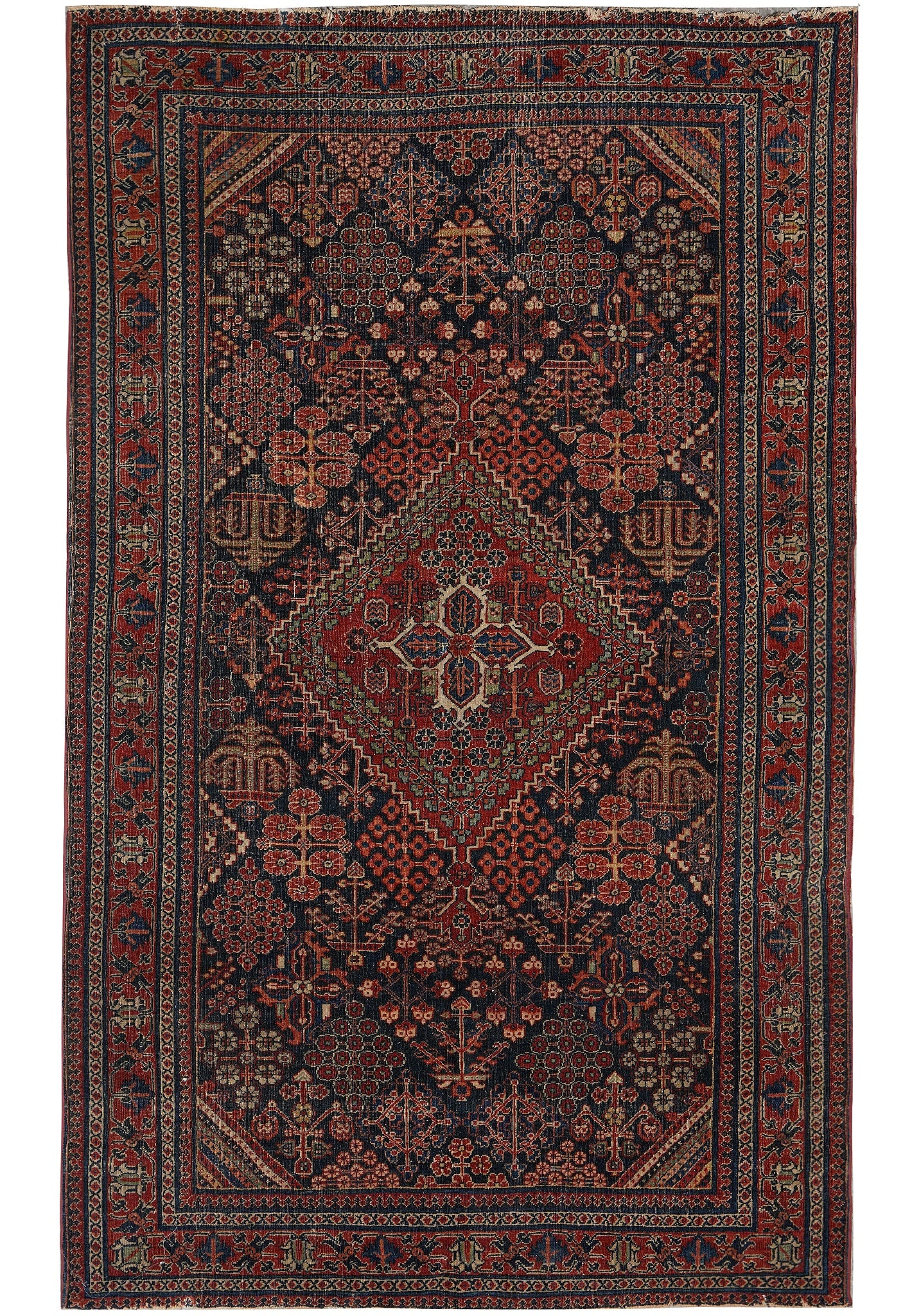 4.3 x 6.9 Antique Persian Keshan Debir Rug 1930s Iran (1 of 11)