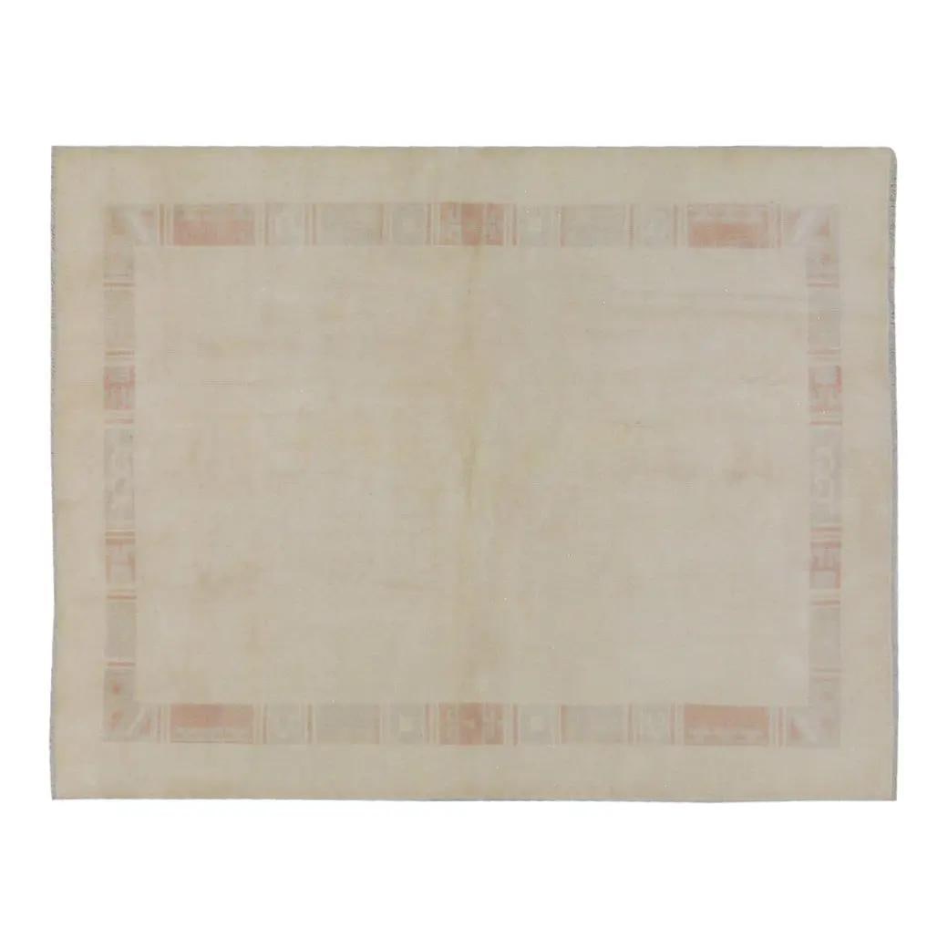 5'1" x 6'6" Hand-Knotted Wool Anatolian Area Rug Tan: 5'1" x 6'6" Hand-Knotted Wool Anatolian Area Rug Tan This vintage Turkish Anatolian rug is hand-knotted from wool using traditional rug-making techniques. It showcases classic craftsmanship combined w