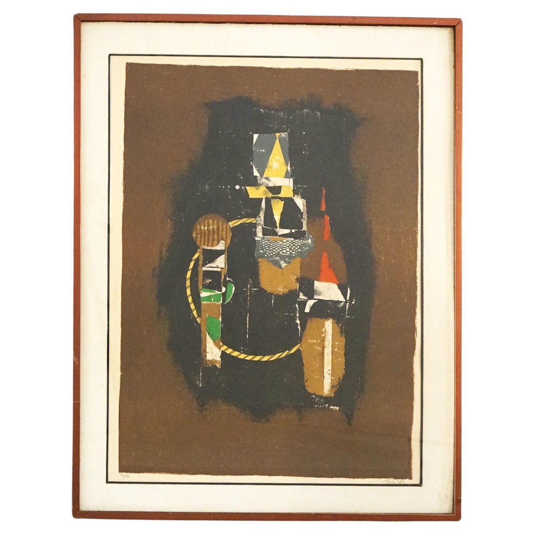 Signed Mid Century Abstract Oil Painting in Wood Frame (1 of 8)