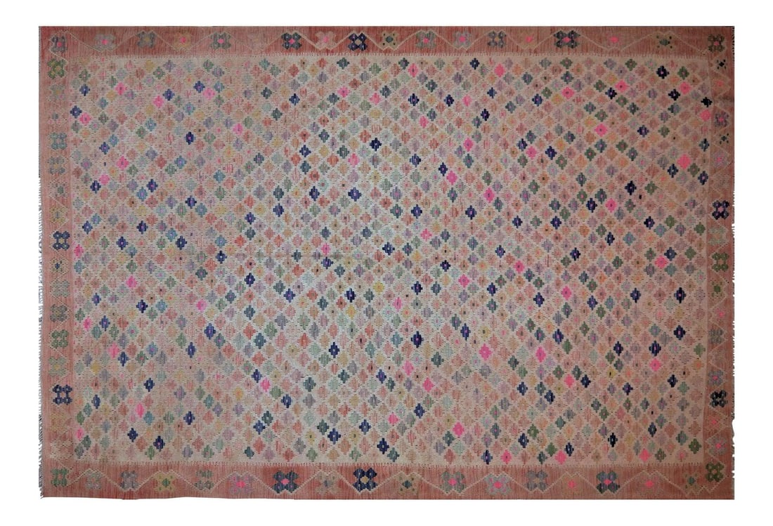 Vintage Maimana Kilim Rug Handwoven Afghan Organic Wool 6'9 x 10'1 (1 of 5)