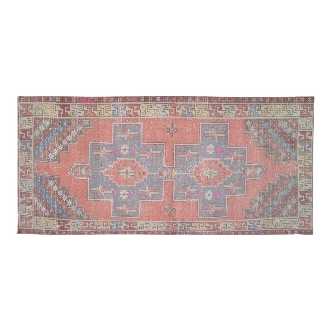 Turkish Anatolian Wool Hand Knotted Rug 4'1" x 9'3" Soft Texture: Turkish Anatolian Wool Hand Knotted Rug 4'1" x 9'3" Soft Texture This vintage Turkish Anatolian hand knotted rug from the 1960s features natural colors, a contemporary style, and a soft texture. The r