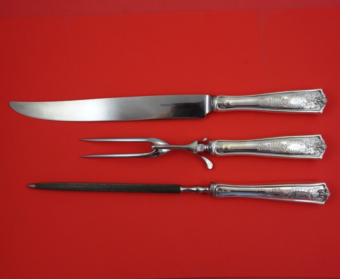 Tiffany & Co Winthrop Sterling Silver 3pc Roast Carving Set (1 of 5)
