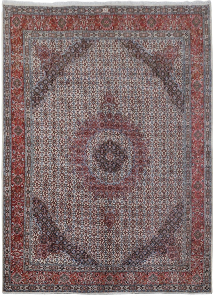 10' x 13' Multi-Color Persian Moud Rug Handcrafted in Iran: 10' x 13' Multi-Color Persian Moud Rug Handcrafted in Iran Free continental US Shipping Transform your space with this exquisite 9.6 x 13.2 Multi Color Persian Signed Moud Oriental Bedroom Rug. Handcr