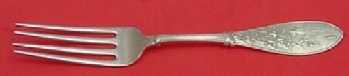 Whiting Honeysuckle Sterling Silver Dinner Fork 7 5/8 Inch Monogrammed: Whiting Honeysuckle Sterling Silver Dinner Fork 7 5/8 Inch Monogrammed This exquisite dinner fork is part of the Honeysuckle pattern, crafted by Whiting between 1850 and 1899. Made from high-quality s