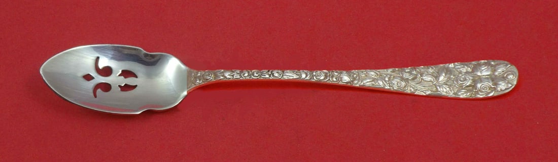 Schofield Baltimore Rose Sterling Silver Olive Spoon Custom 8 1/4": Schofield Baltimore Rose Sterling Silver Olive Spoon Custom 8 1/4" This exquisite serving spoon, crafted in the Baltimore Rose pattern by Schofield, showcases the elegance of sterling silver. Measurin