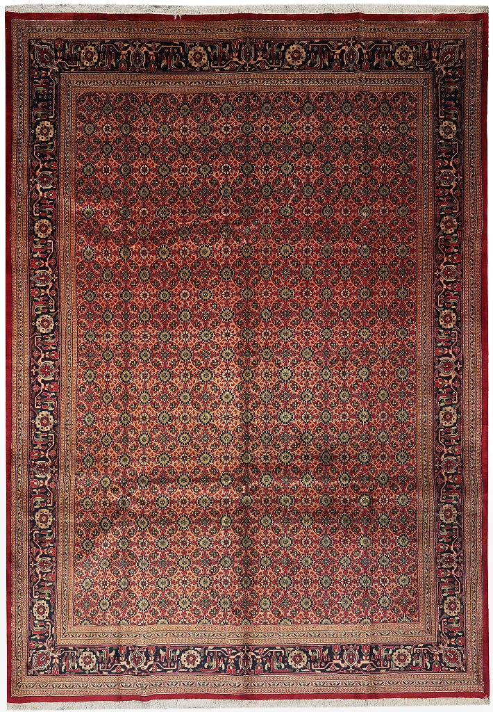9.9 x 14 Persian Abadeh Herati Hand Knotted Wool Rug (1 of 11)