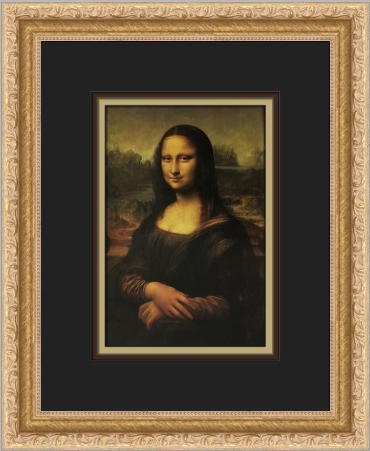 Custom Framed Mona Lisa Offset Lithograph Print by Leonardo Da Vinci: Custom Framed Mona Lisa Offset Lithograph Print by Leonardo Da Vinci This is a professionally custom-framed open edition print of Leonardo Da Vinci's "The Mona Lisa." The print, produced using the off