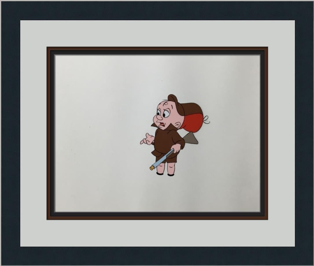 Elmer Fudd Hand Painted Warner Bros Animation Production Cel Framed 1971: Elmer Fudd Hand Painted Warner Bros Animation Production Cel Framed 1971 This is an original hand-painted animation production cel featuring Elmer Fudd from Warner Bros.' Looney Tunes. Created in 1971