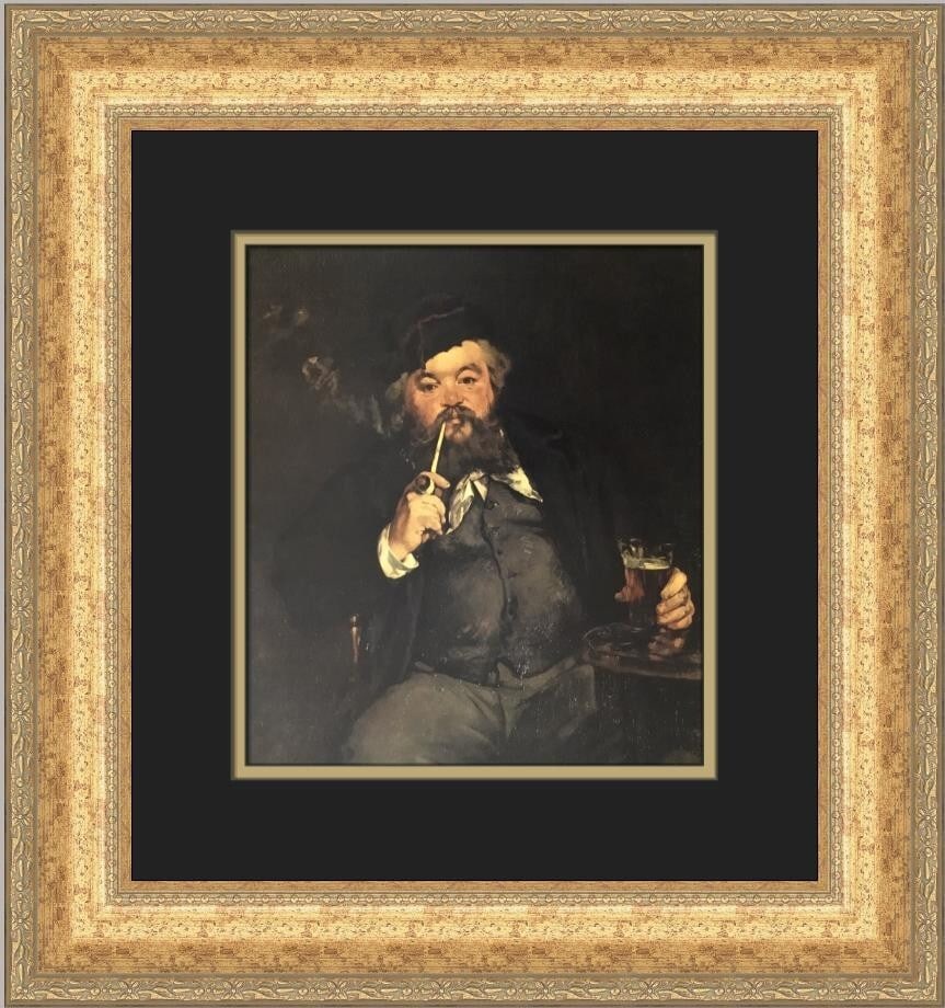 Edouard Manet A Portrait of Le Bon Bock Custom Framed Print 19 x 17: Edouard Manet A Portrait of Le Bon Bock Custom Framed Print 19 x 17 This custom framed print features Edouard Manet's iconic artwork, "A Portrait of Le Bon Bock." Created in 1973, this medium-sized pi