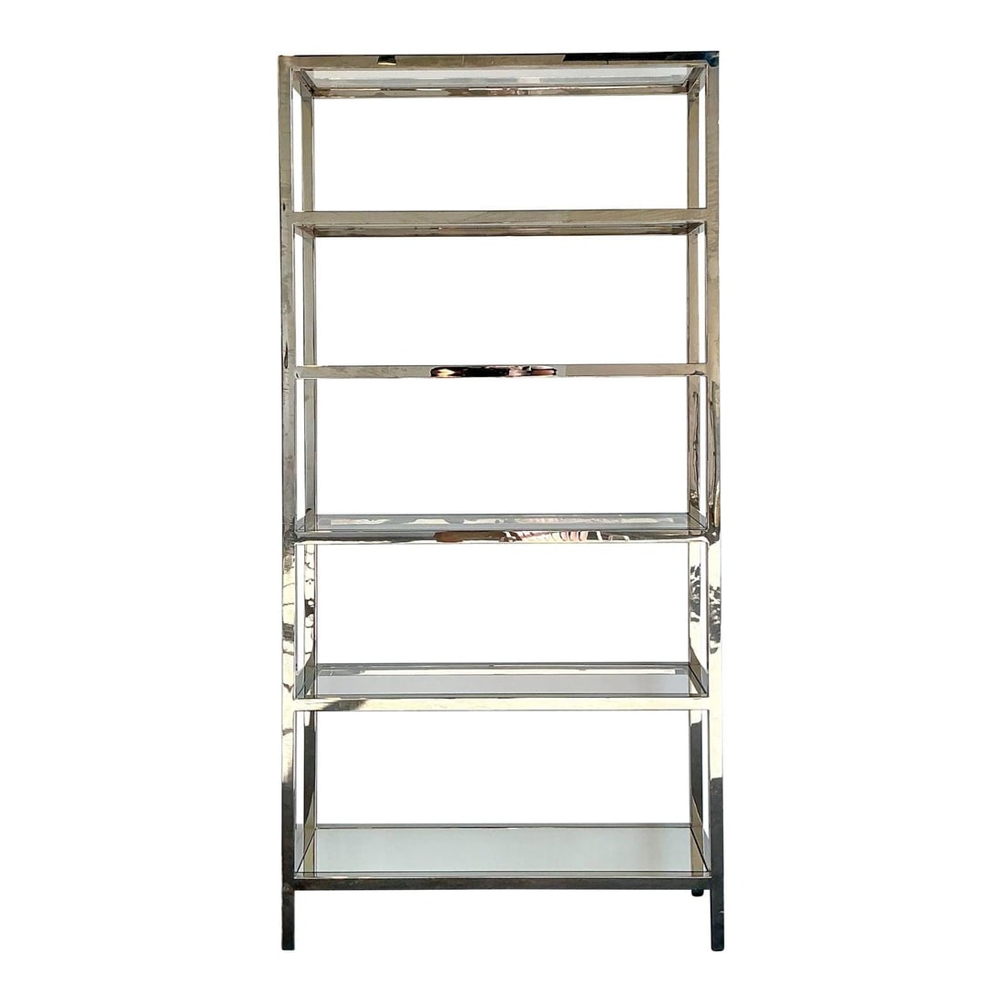 1970s Chrome Glass Display Shelf Etagere (1 of 10)