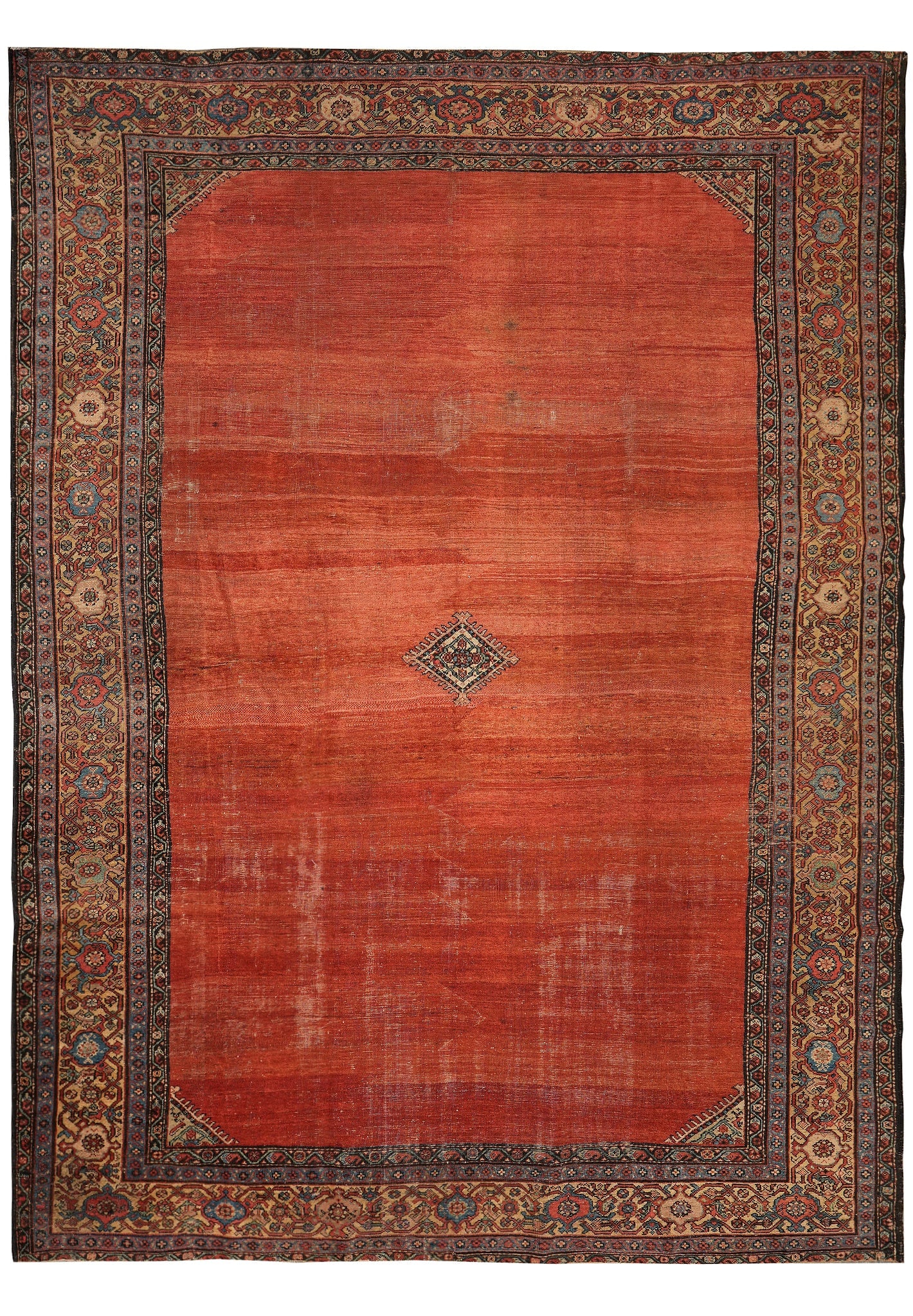 Authentic Antique Persian Mahal Rug 10.8 x 14 Hand-Knotted Wool 1930s (1 of 11)