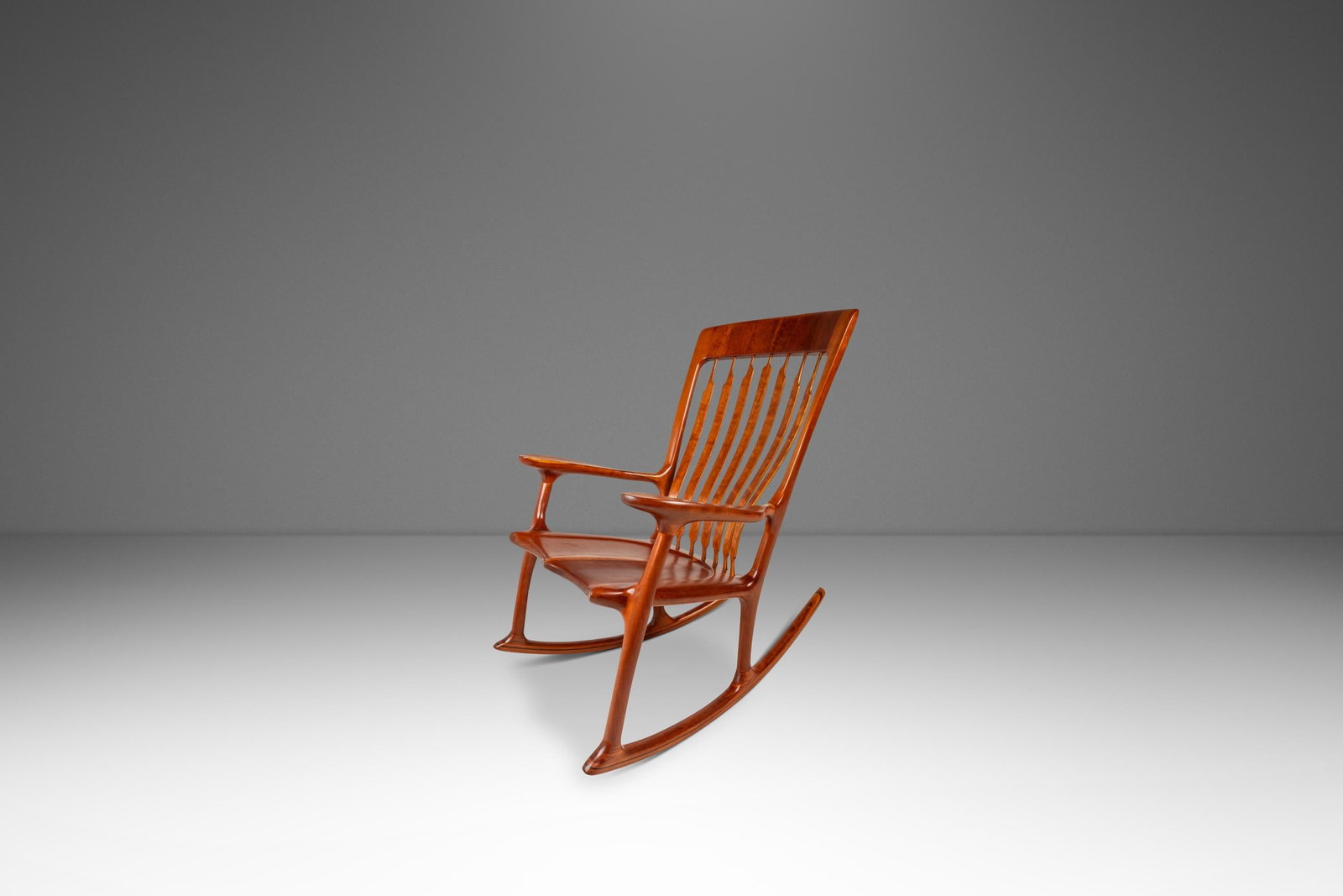 Sculptural Cherry Rocking Chair Attributed to Hal Taylor Inspired by Maloof and Krenov (1 of 18)