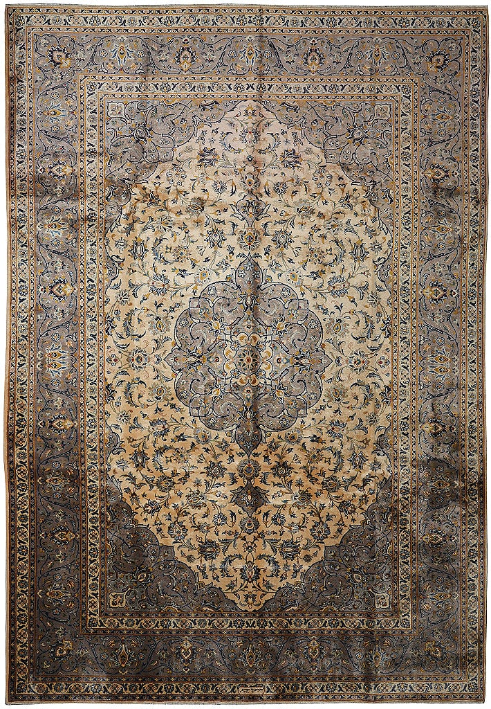 Genuine Persian Kashan Area Rug 109 in x 150 in Hand Knotted Wool Iran (1 of 10)