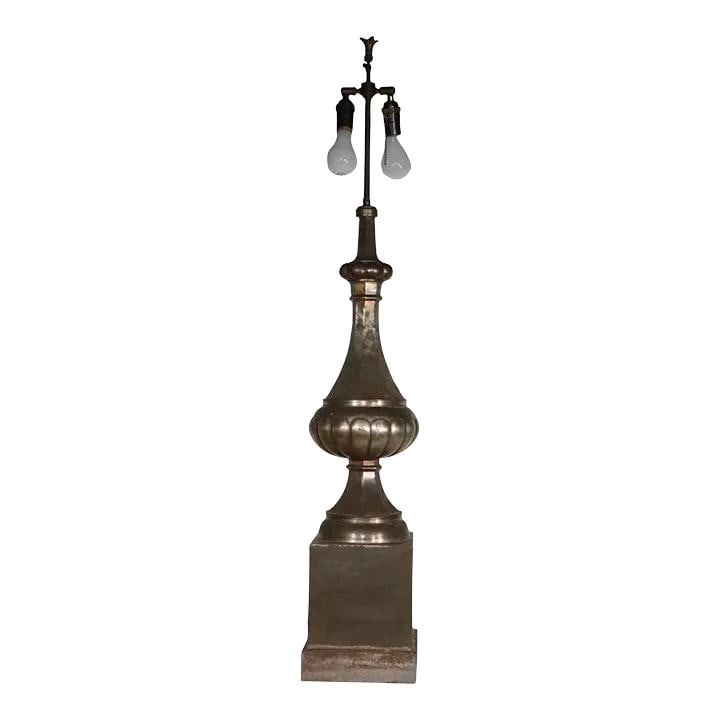 Oversized Gray Tin Table Lamp by Marbo Lamp Company 1950s-1970s (1 of 10)
