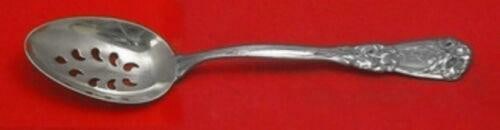 Durgin-Gorham Iris Sterling Silver Slotted Serving Spoon Custom Pierced: Durgin-Gorham Iris Sterling Silver Slotted Serving Spoon Custom Pierced Sterling silver pierced serving spoon in the Iris pattern by Durgin-Gorham. This custom-made piece is monogrammed, with monos va