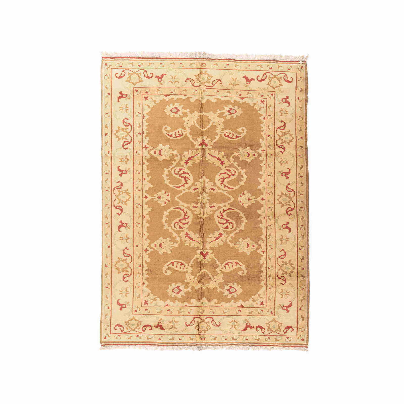 Authentic Handmade Usak Wool Carpet 78.7x108.3 Floral Design: Authentic Handmade Usak Wool Carpet 78.7x108.3 Floral Design Experience the beauty of traditional craftsmanship with this authentic handmade Usak carpet. Designed with a classic double knot weaving te