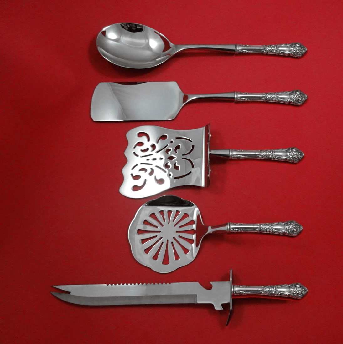 Reed & Barton French Renaissance Sterling Silver 5pc Brunch Serving Set: Reed & Barton French Renaissance Sterling Silver 5pc Brunch Serving Set Elevate your brunch gatherings with this exquisite 5-piece serving set from Reed & Barton, crafted in the elegant French Renaiss